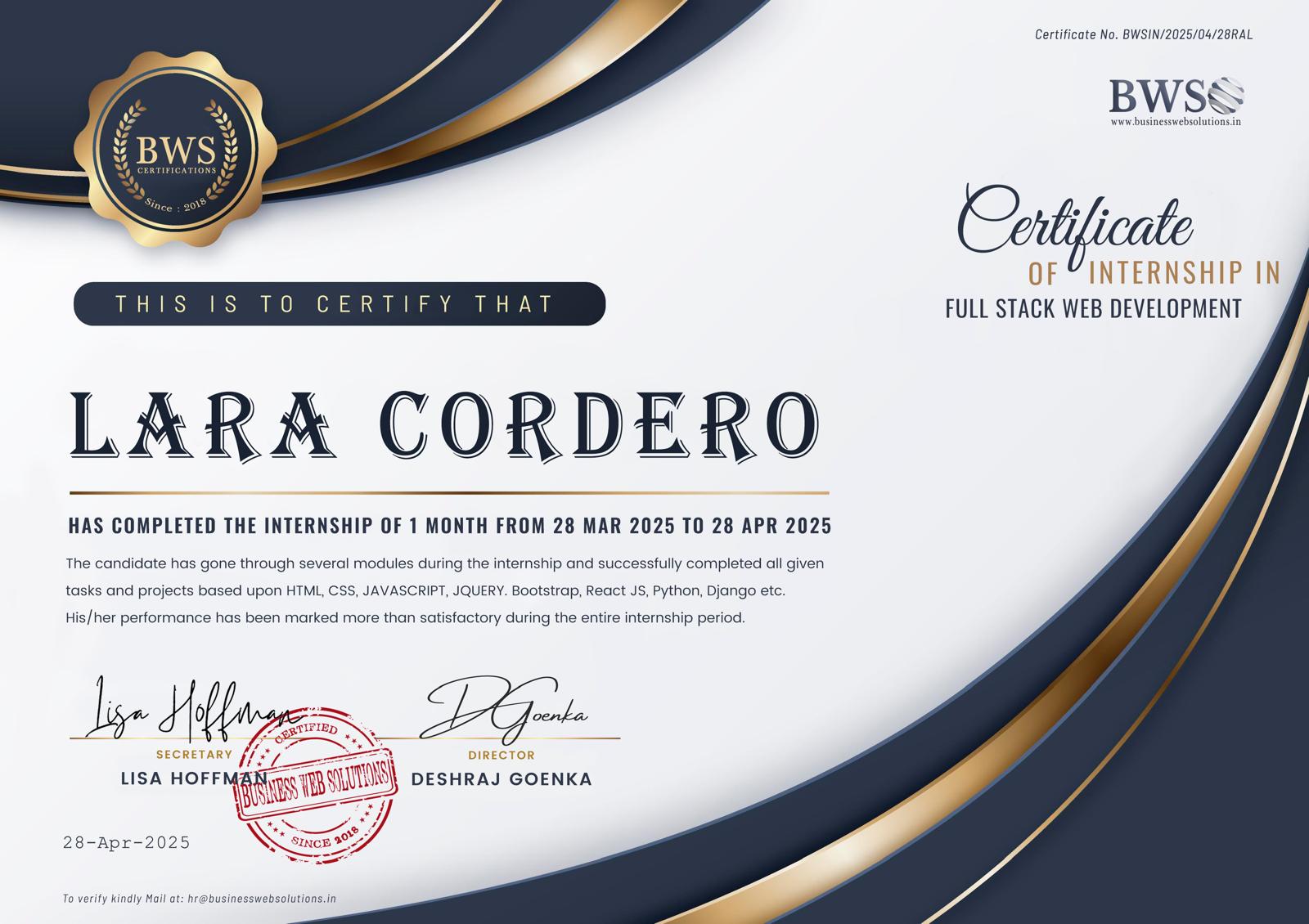 Full Stack Certification