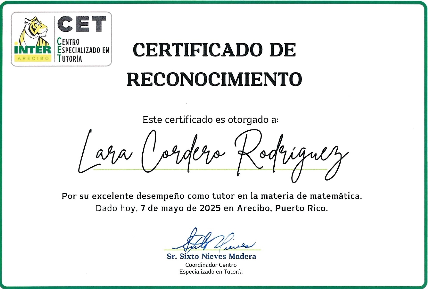 Tutorías Certification